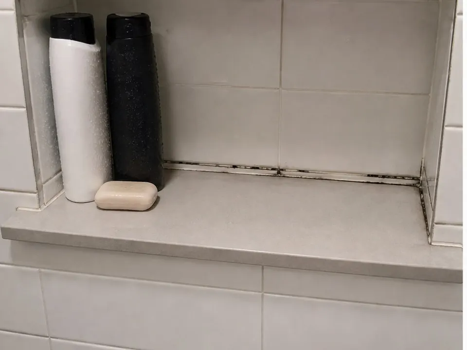 Shower ledge re-sealed before