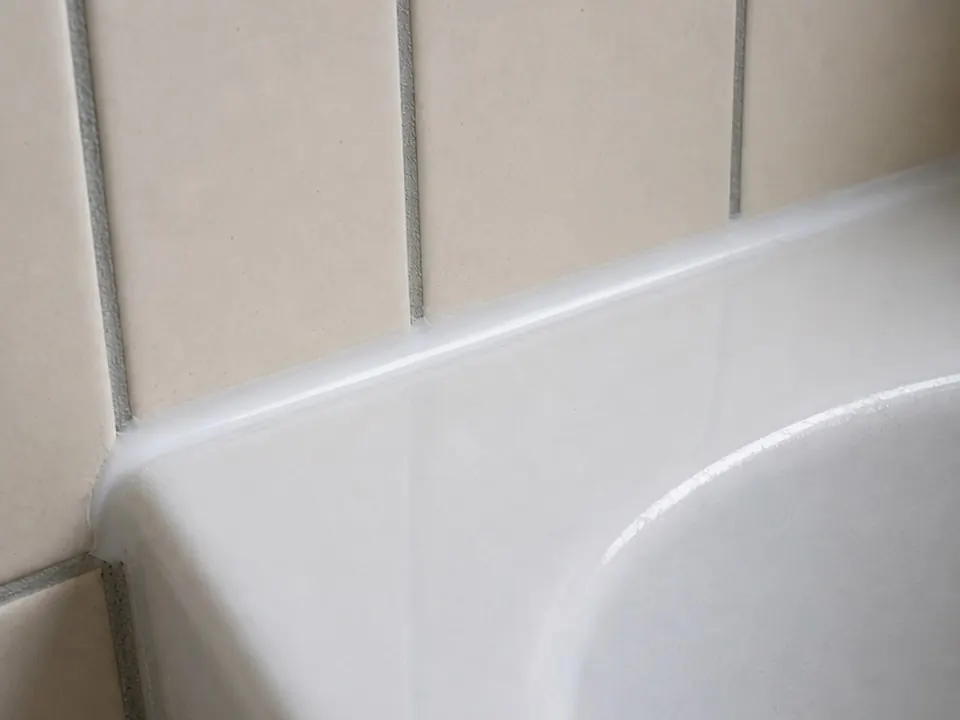 Apartment tub seam after