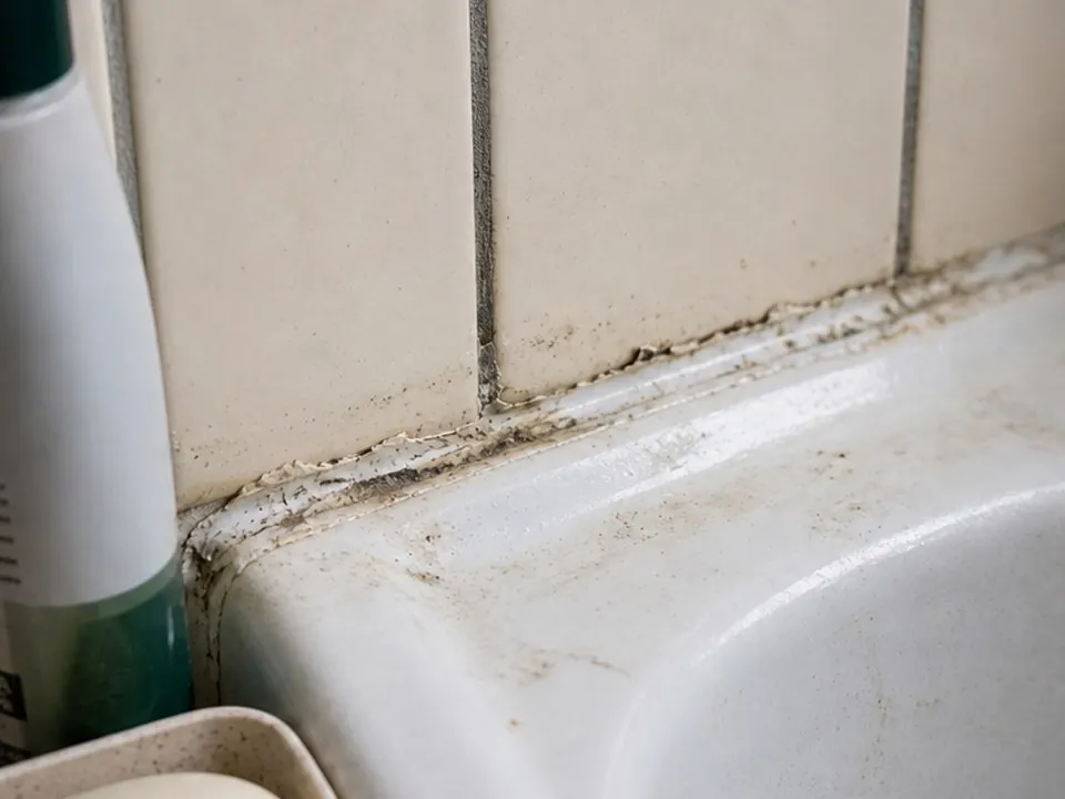 Apartment tub seam before