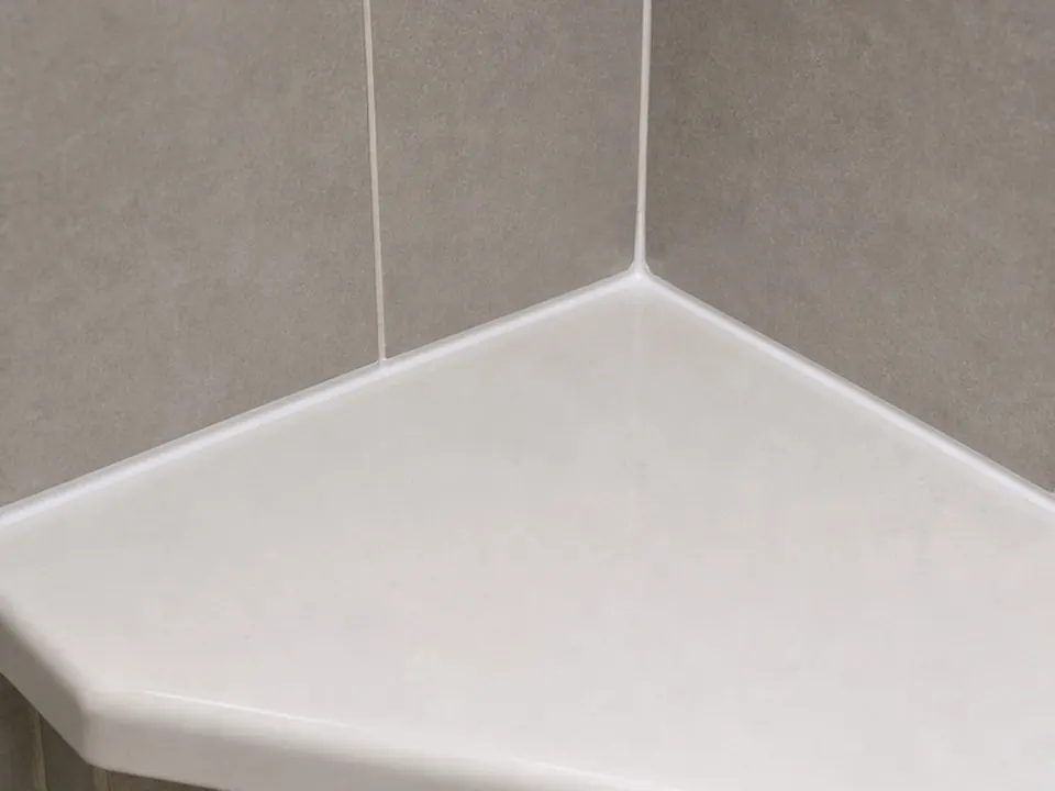 Shower bench seam after